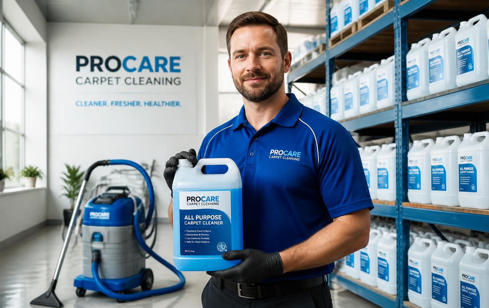 Professional carpet cleaner with chemical stock